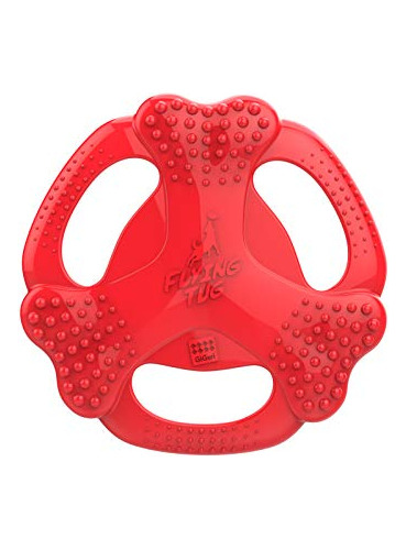 Gigwi Flying Tug Dog Toy Durable Interactive Frisbee Rubber 