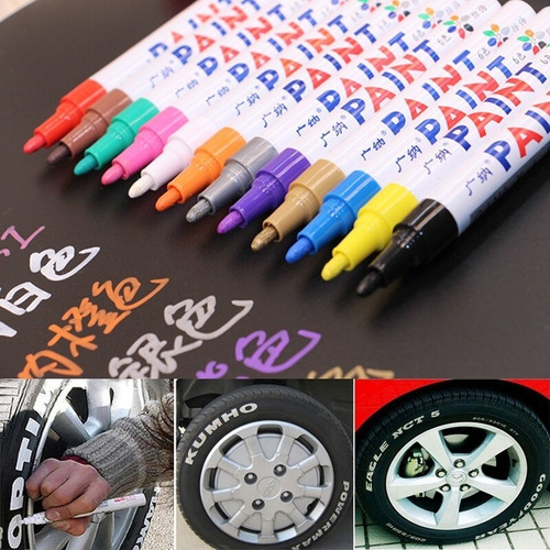 Imagen 1 de 2 de Marcador Pintura Para Neumáticos Varios Colores A Eleccion! 