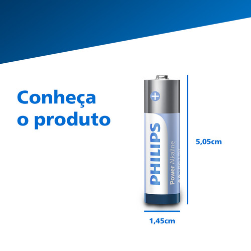 32 Pilhas Bateria Aa Pequena 2a Alcalina Philips 2 Cartelas
