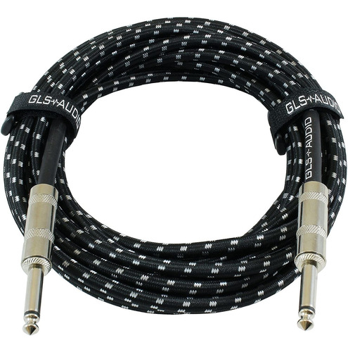 Cable De Guitarra Cable Ts De 1/4  | Negro/gris Trenzado ...