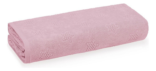 Toalha Banho Infantil Karsten Veludo Jacquard Algodão 66x140 Estelar Rosa