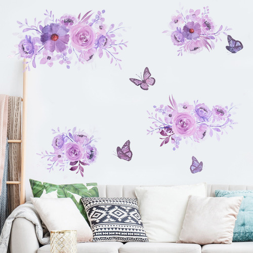 Calcomanías De Pared Con Flores, Calcomanías Artísticas Con