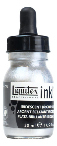 Tinta Acrílica Liquida Ink 30ml Iridescent Bright Silver 236