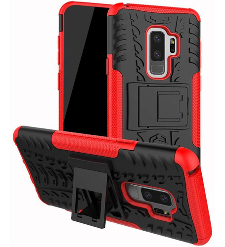 Capa Capinha Hybrid Galaxy S9+ S9 Plus 6.2 Anti Impacto Top Cor Preto com Vermelho