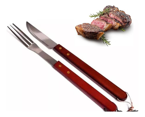 Set Parrillero Para Asado Kit Parrillero Cuchillo + Tenedor