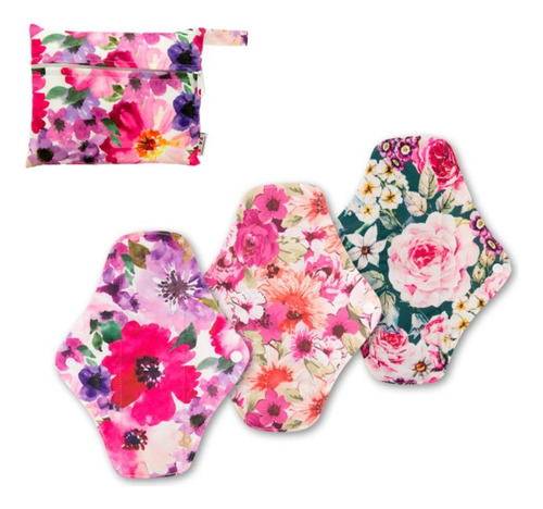 Set 3 Toallas Ecológicas Femeninas Lavables Alvababy Chicas