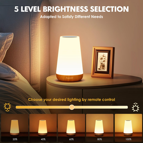Lámpara De Mesa Recargable Led Luz Nocturna Control Remoto