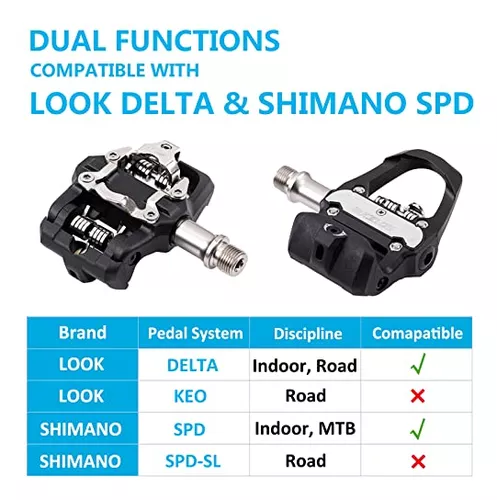 Pedales de bicicleta estática compatibles con tacos Shimano SPD y