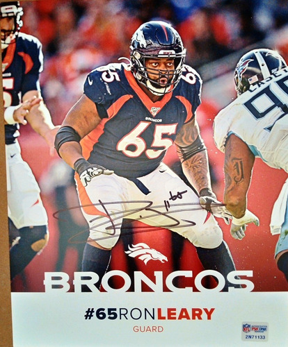 Fotografía 8 X 10 Autógrafo Ronald Leary Broncos Denver Nfl