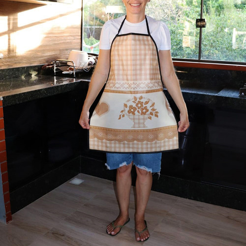 Avental Cozinha Impermeavel Estampados Não Molha Com Bolso Cor Estampado