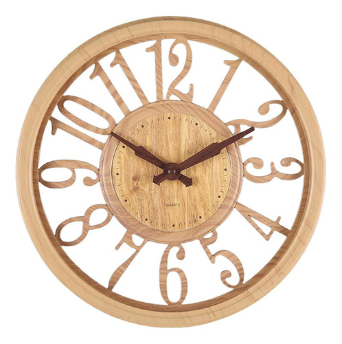 Reloj De Pared De Madera Madera Natural Madera Natural C-oro