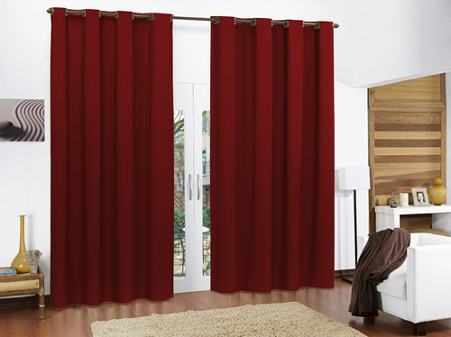 Cortina Pra Sala Ou Quarto Cortina Blackout 2,80 X 2,80m Cor Vermelho