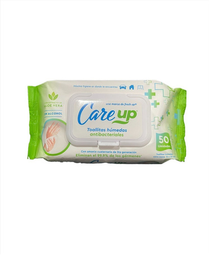 Toallitas Húmedas Antibacteriales Care Up Dos Pack De 50/u 