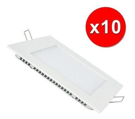 Pack 10 Foco Led Panel Cuadrado 18w Embutido / Electroworld