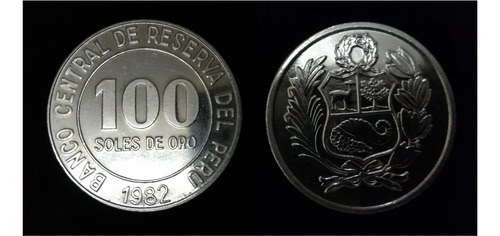 Antigua Moneda De 100 Soles De Oro De Colección 1982