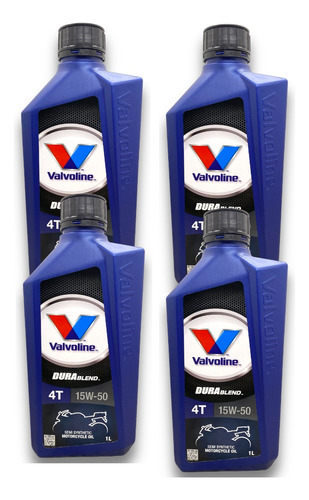 Aceite 15w50 Moto 4t X 4 Litros Valvoline Semisintetico 