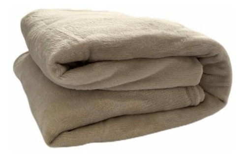 Cobertor Camesa Flannel Loft cor bege com design liso de 2.2m x 1.5m