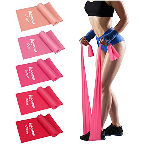 Resistance Bands Set, 5 Pack Latex Exercise Bands With ...