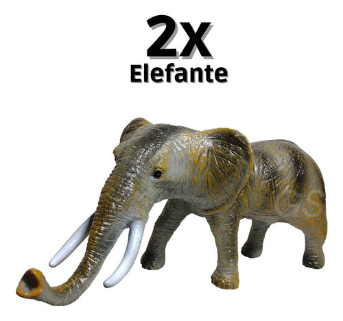 Juego de 2 elefantes, de goma, animales salvajes, juguetes de la jungla