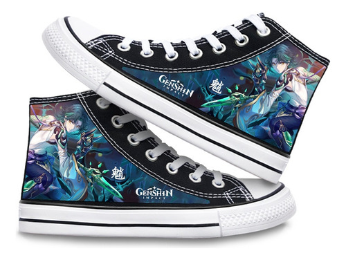 Zapatos De Lona Con Estampado De Cosplay De Anime Genshin Im