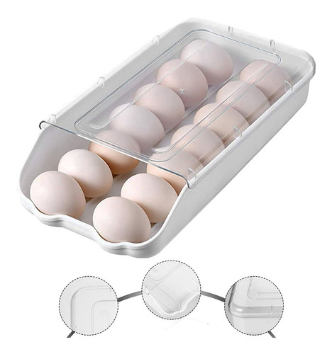 Caja Organizadora Almacenamiento Huevos Para Nevera Cocina