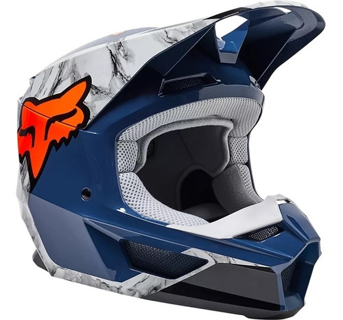 Capacete Motocross Fox V1 Mips Karrera Azul Laranja Cor Azul/Laranja Tamanho do capacete 56 (P)