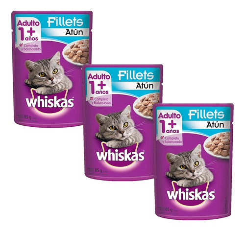 Whiskas Alimento Húmedo Adulto Atun 85gr X 3uds