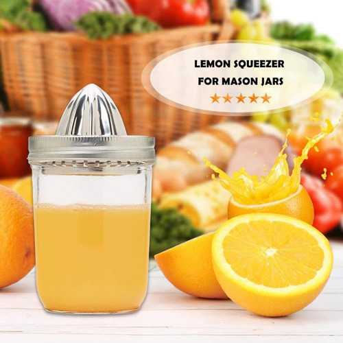 Tapa Para Exprimidor Mason Jar De Acero Inoxidable, Cómoda Y