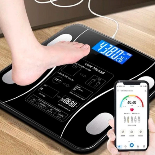 Balança Bioimpedancia Display Blutooth App Celular Imc