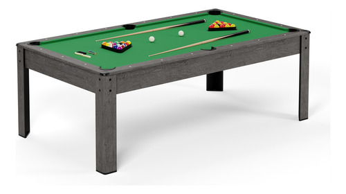 Mesa De Billar Pool Convertible A Comedor De Lujo Xl Gris