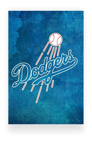Imagem 1 de 2 de Quadro Decorativo Mlb Los Angeles Dodgers - Tamanho A4