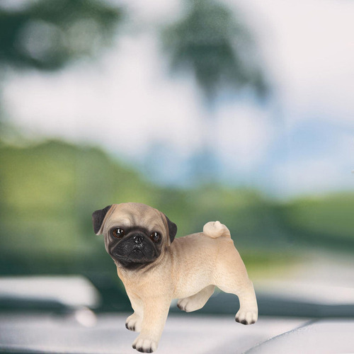 Estátua De Cachorrinho Fofo Decorada Com Pug Cor Bege