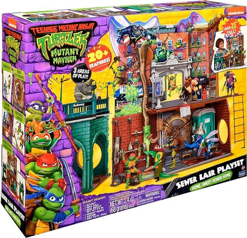 Set Figuras Bandai Teenage Mutant Ninja Turtles Sewer Lair