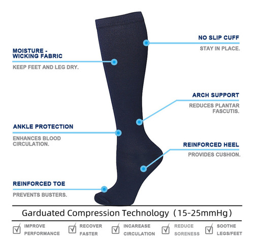 J Calcetines De Compresión For Hombres Y Mujeres - Deportes
