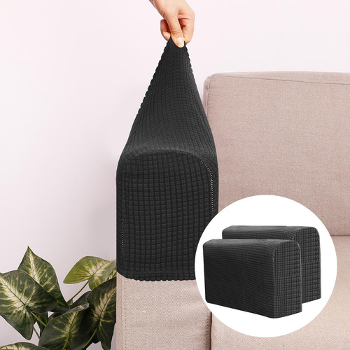 2 Funda Para Reposabrazos De Sofá, Funda De Sillón Negro