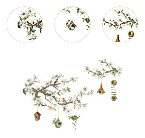 Calcomanía De Pared Pegatina De Pared Ramas De Flores De