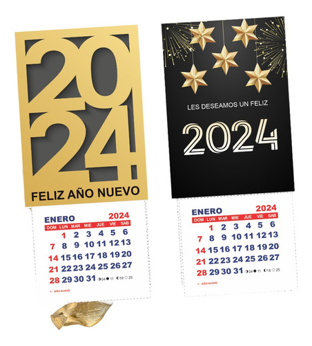 Kit Calendario 2024 Mignon Motivos Año Nuevo Imprimible #2