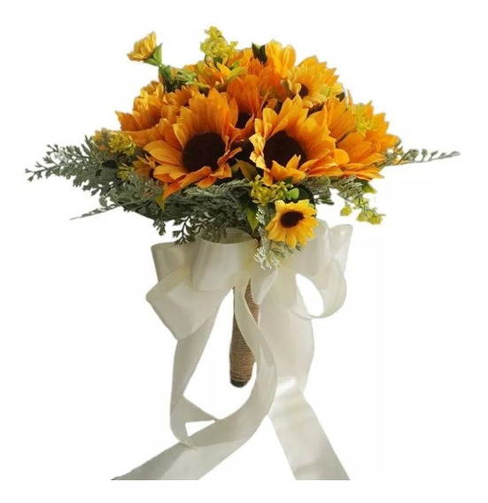 Ramo Novia Xv Años Girasol Flores Artificial Decoración | MercadoLibre