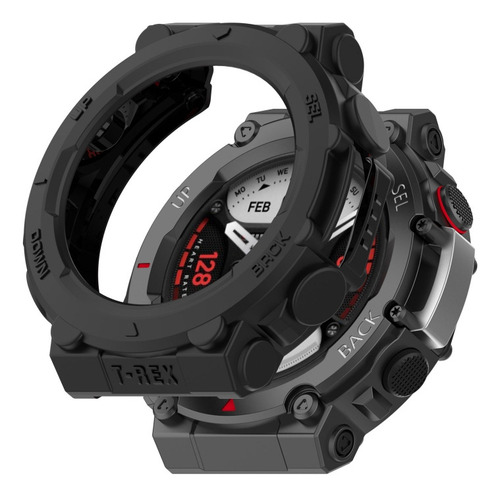 Funda De Reloj Tpu Negra Para Amazfit T-rex 2