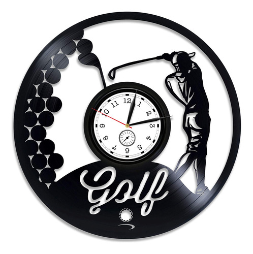 Kovides Reloj De Pared De Vinilo De Golf, Reloj De Pared Gra