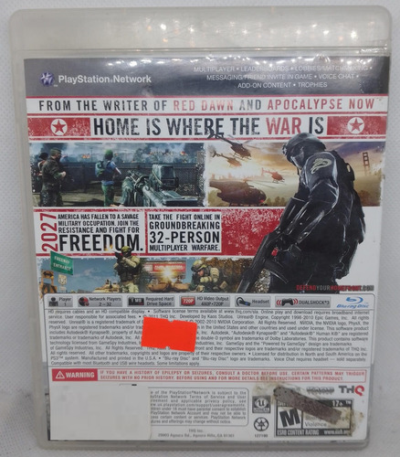 Homefront Ps3 Seminuevo (Usado)