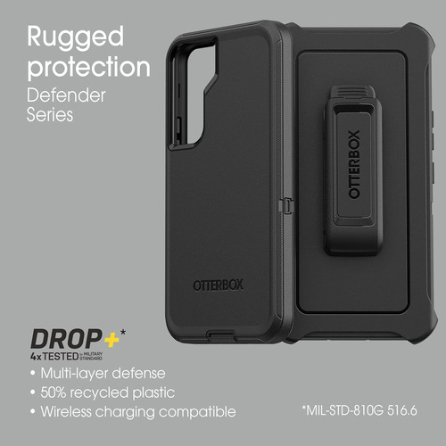 Carcasa Otterbox Defender Para Samsung Galaxy - Color Negro Funda Antigolpe (s24,s23,s22) Modelos Normal Plus Y Ultra