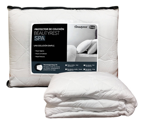 Protector De Colchón Beautyrest Spa Acolchado Twin 1.5 Pl