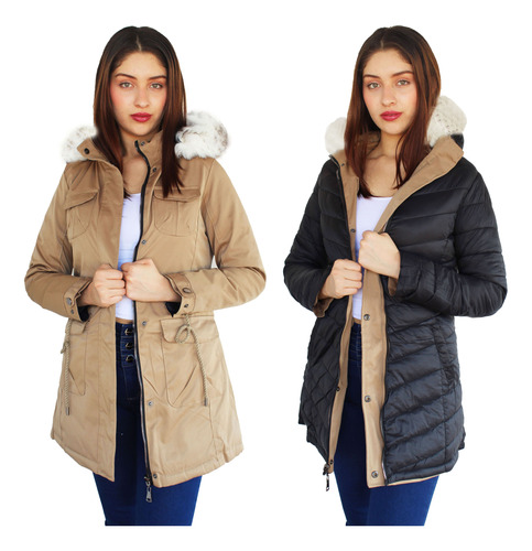 Chamarra Chaqueta Abrigo Mujer Invierno Moda Casual 0003