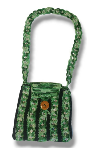 Bolso Tejido A Mano Crochet Con Anillas De Lata (pequeño)