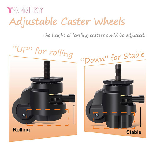Ruedas De Vástago M12, Niveladoras, 2200 Lb, Ajustables