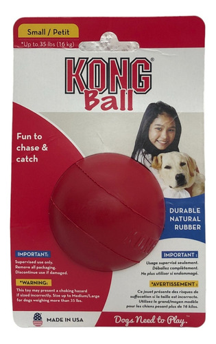 Kong Pelota Para Perro Chica Color Rojo