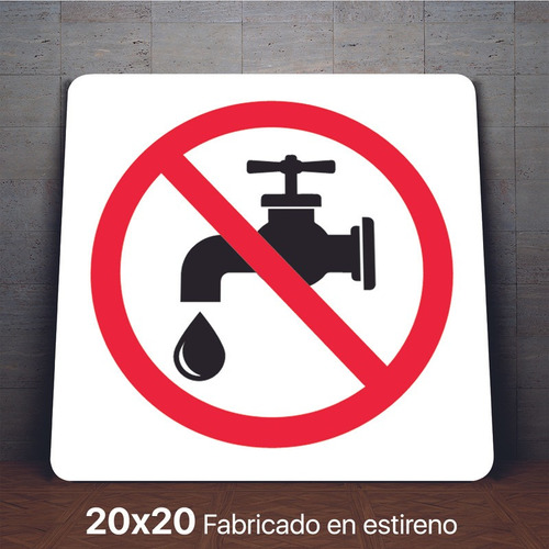 Señalamiento No Beber Agua No Potable Icono Letrero 20x20