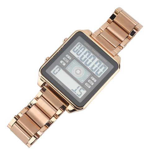 Reloj Digital De Acero Inoxidable Para Hombre Con Función De