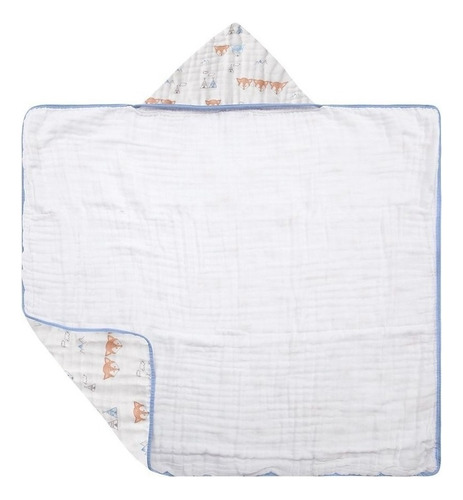 Toalha Fralda Bebe Soft Banhão Capuz Meninos 1,05m X 85cm